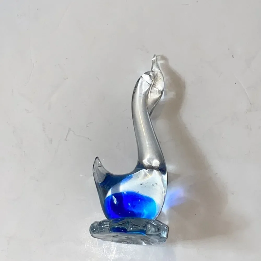 Vintage Art Handmade Swan Glass Paperwear